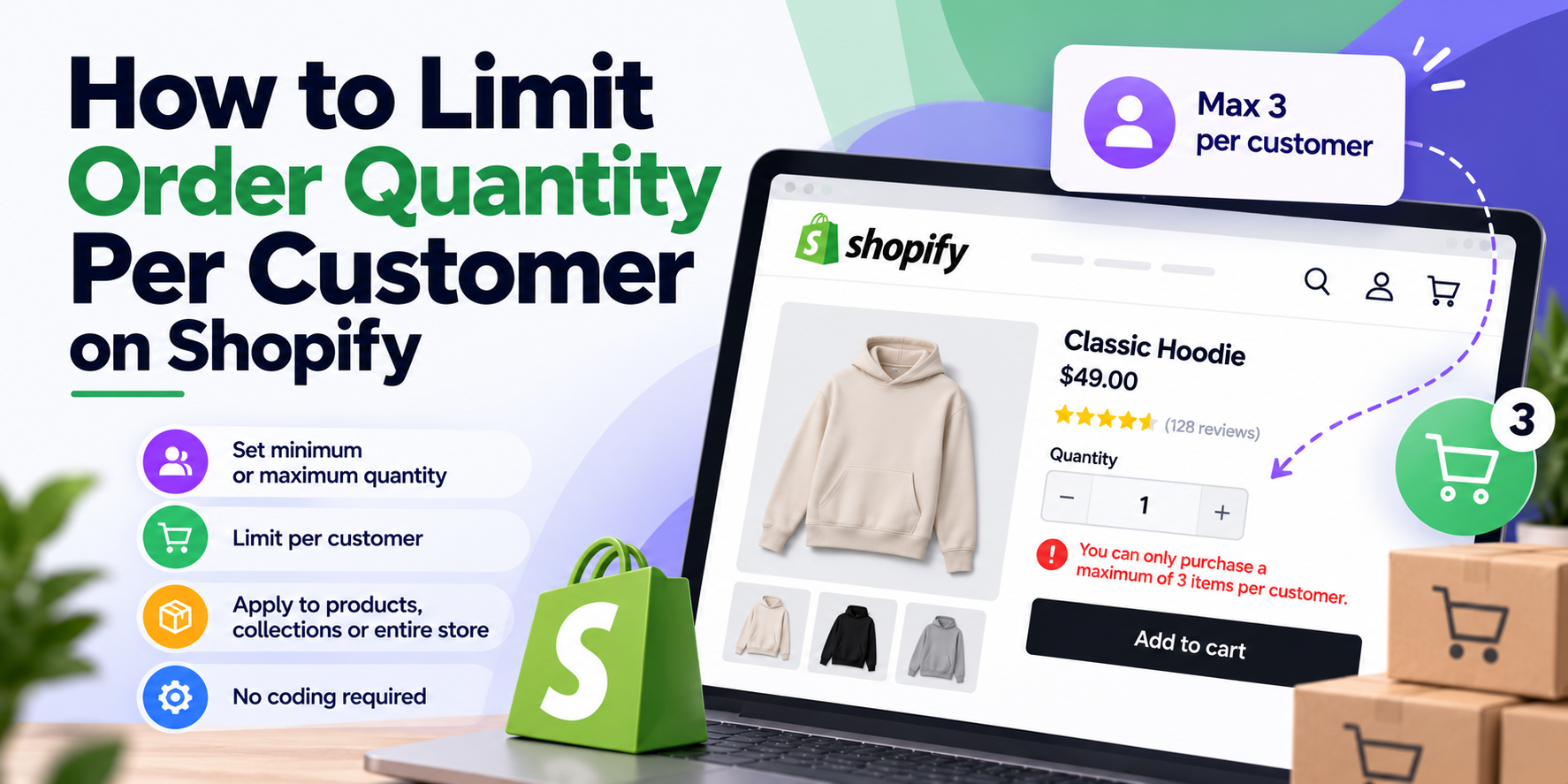 How to Limit Order Quantity Per Customer on Shopify
