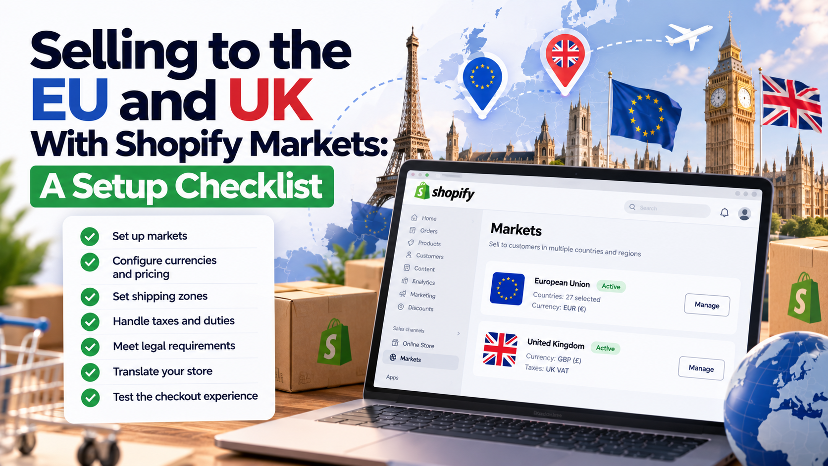 Selling to the EU and UK With Shopify Markets: A Setup Checklist