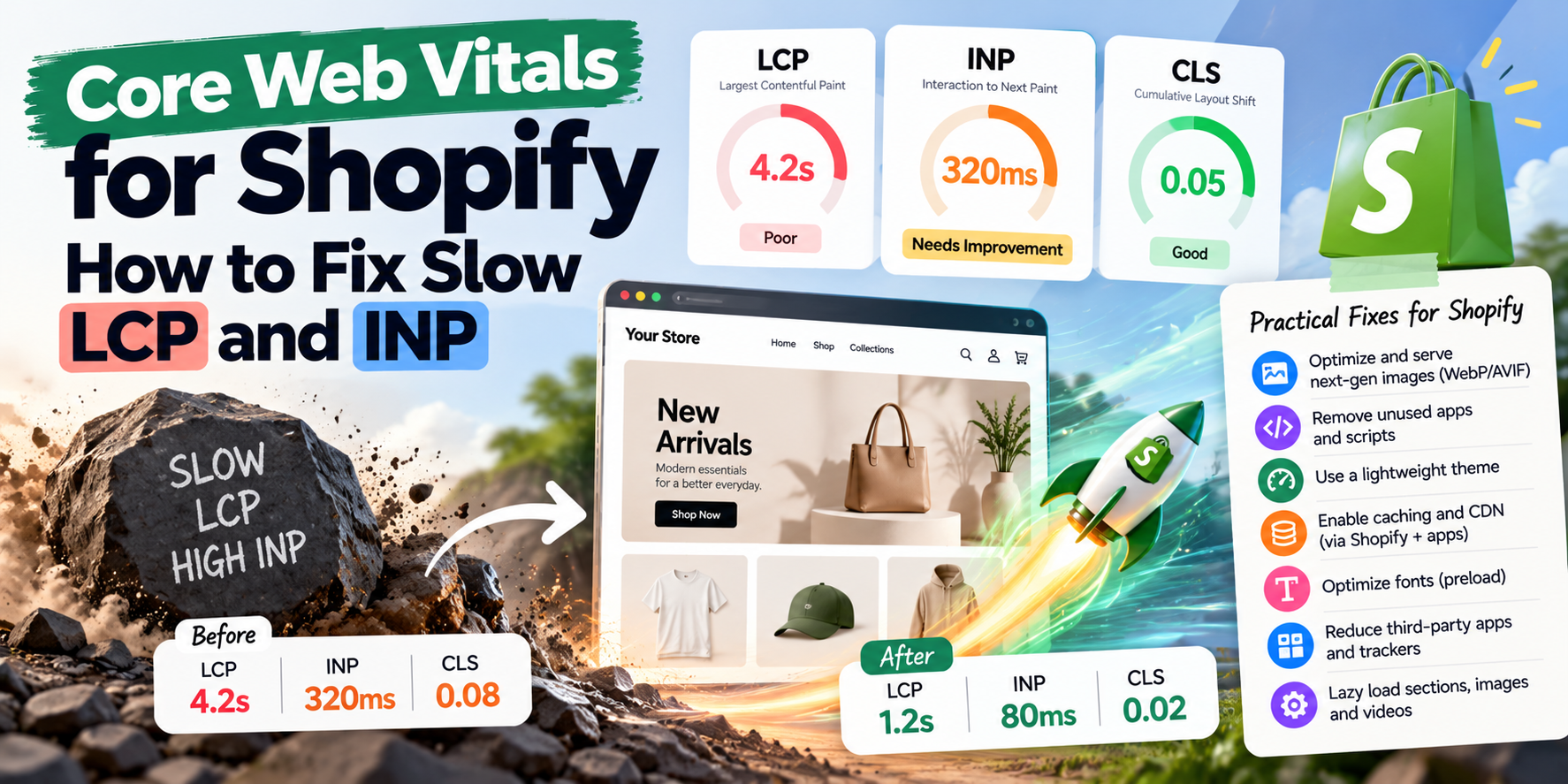 Core Web Vitals for Shopify: How to Fix Slow LCP and INP