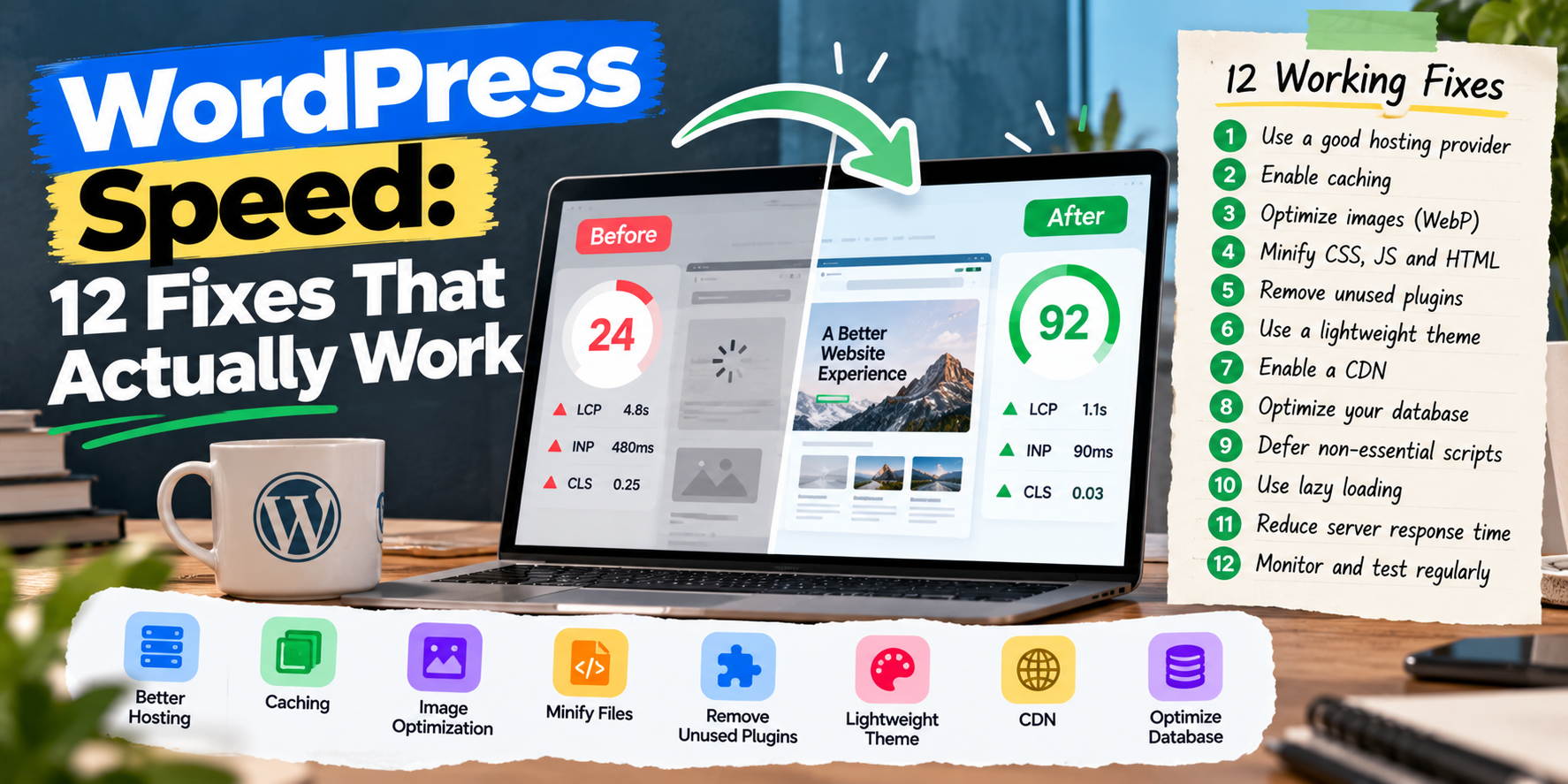 WordPress Speed: 12 Fixes That Actually Work