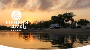 Screenshot of Fishers Cove RV Park website – riverside camping web design