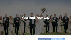 Screenshot of Tuxedo Express website – tuxedo rental and sales design